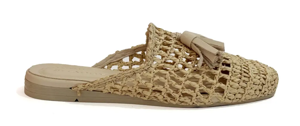 Sabot in rafia beige
